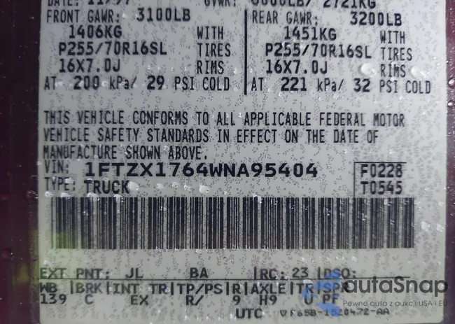 1FTZX1764WNA95404: 43960214