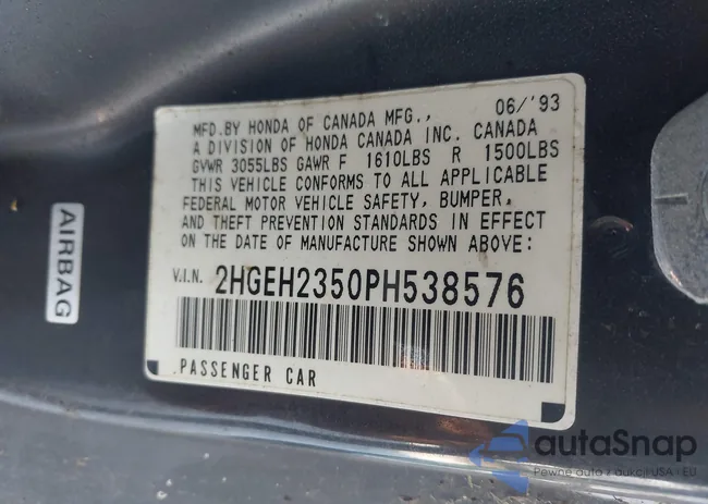 2HGEH2350PH538576: 43960268