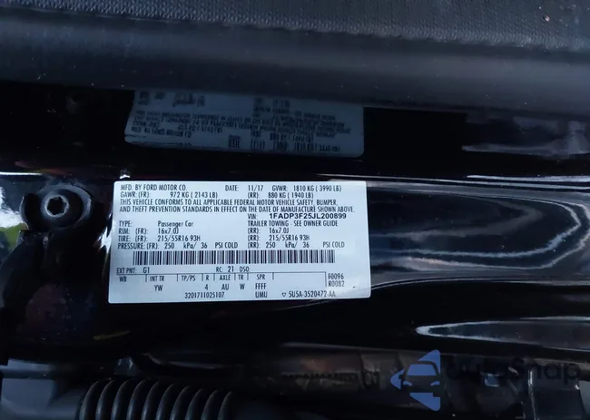 1FADP3F25JL200899: 43960288