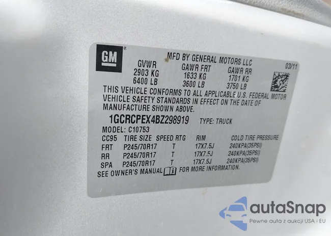 1GCRCPEX4BZ298919: 43959355