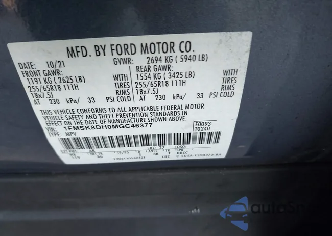 1FMSK8DH0MGC46377: 43959395