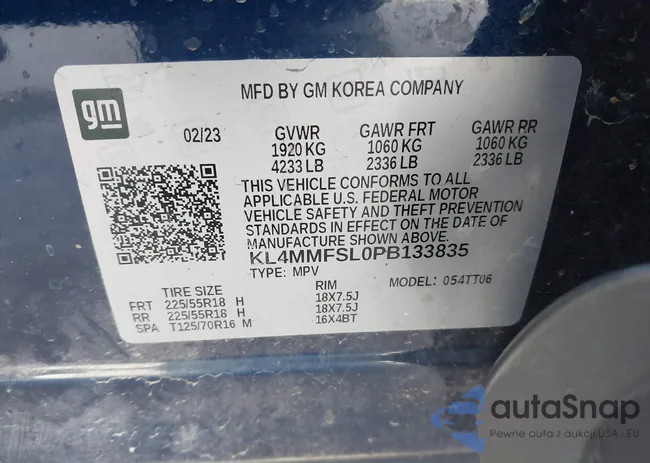 KL4MMFSL0PB133835: 43959696