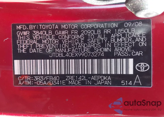 JTDBL40EX99073274: 43960742