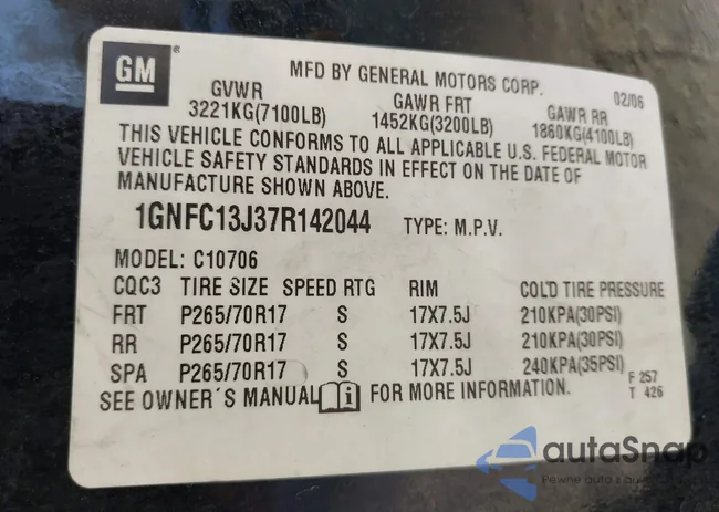 1GNFC13J37R142044: 43960754