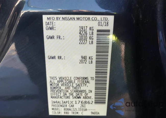 1N4AL3AP1JC176862: 43960850