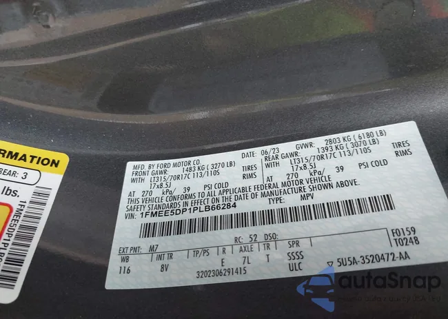 1FMEE5DP1PLB66284: 43960867