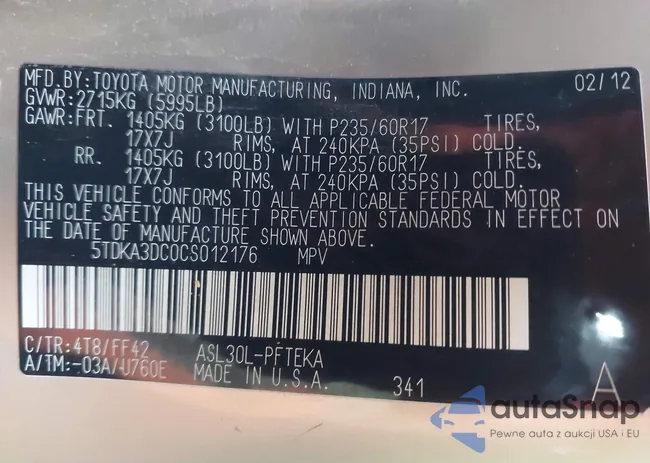 5TDKA3DC0CS012176: 43960903