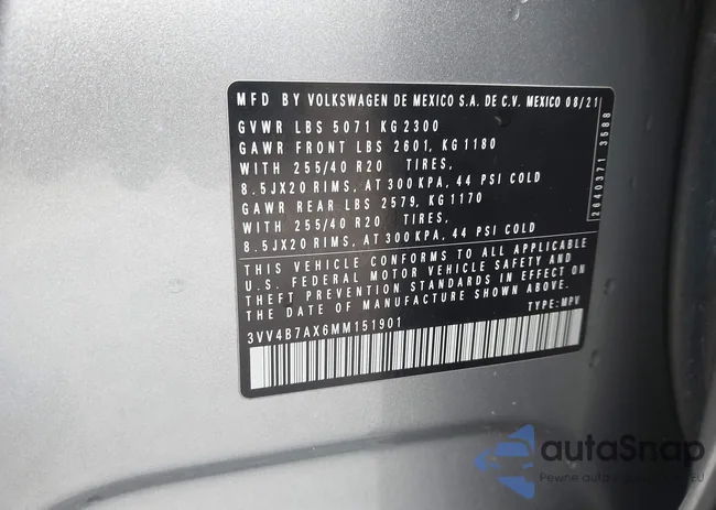 3VV4B7AX6MM151901: 43960906