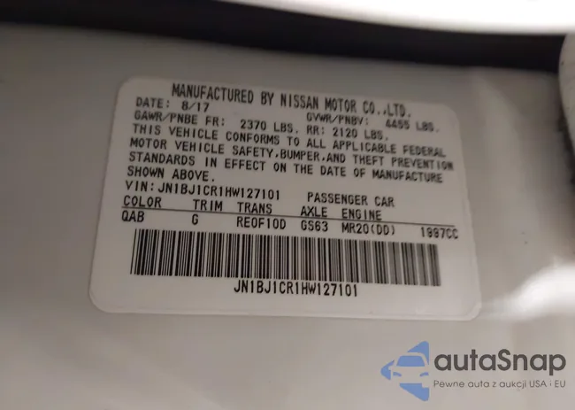 JN1BJ1CR1HW127101: 43960943