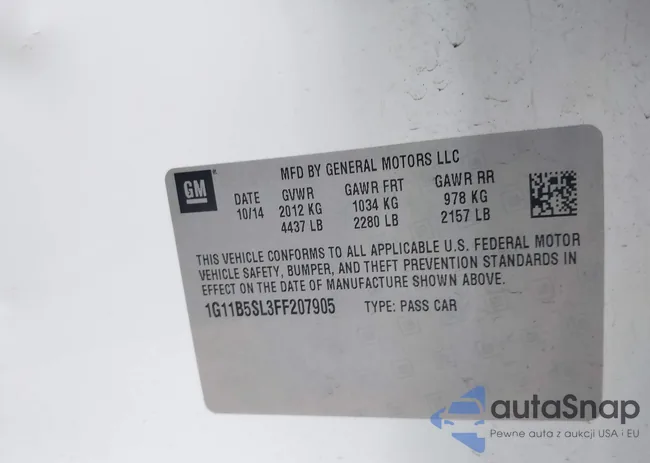 1G11B5SL3FF207905: 43961000