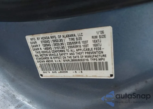 5FNRL38666B063719: 43961003