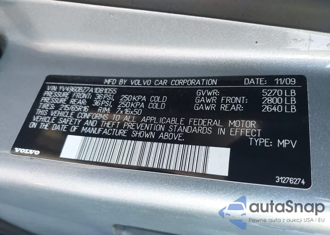 YV4960BZ7A1081055: 43961004