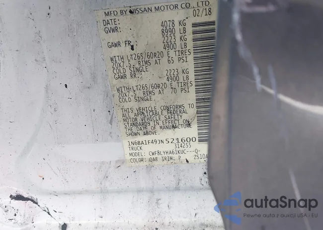 1N6BA1F49JN521600: 43961068