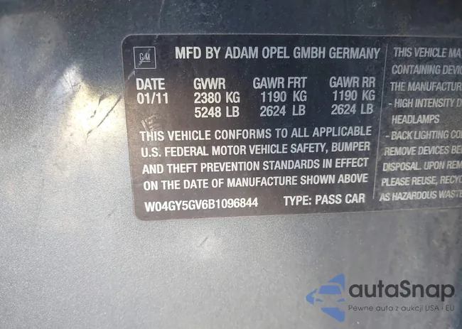 W04GY5GV6B1096844: 43961077