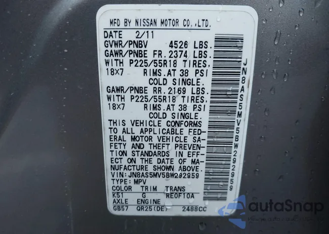 JN8AS5MV5BW292959: 43961195