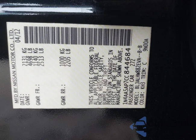 1N4AA5AP7CC844684: 43961249