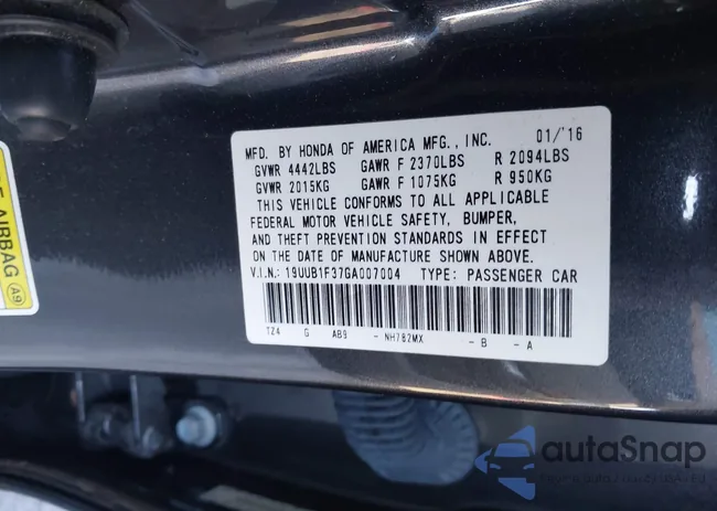 19UUB1F37GA007004: 43961256