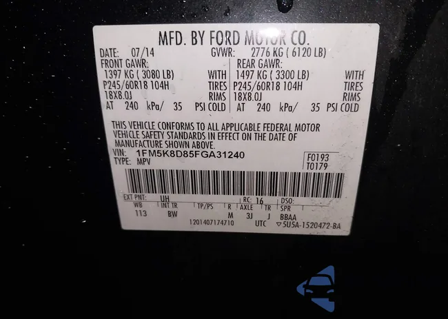 1FM5K8D85FGA31240: 43960409