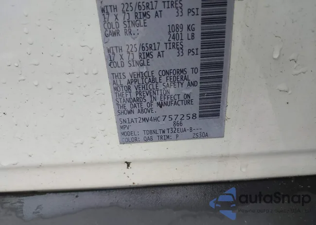 5N1AT2MV4HC757258: 43960420