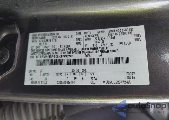 1FTEW1EP8GKF99292: 43960427