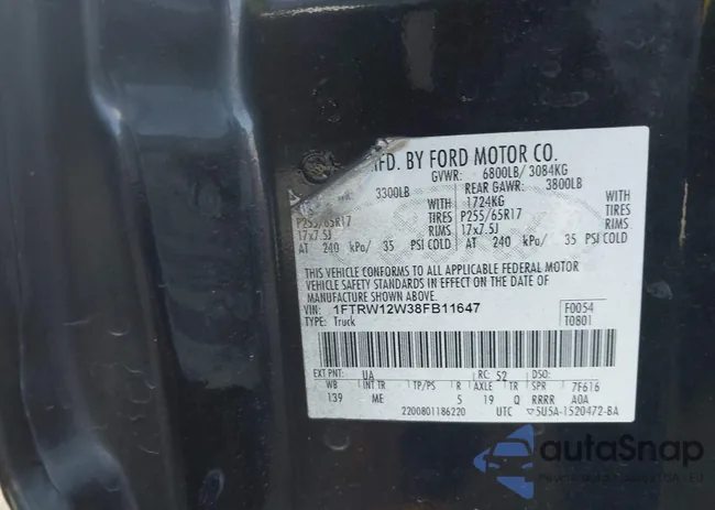 1FTRW12W38FB11647: 43960444