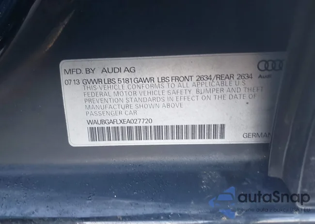 WAUBGAFLXEA027720: 43960471