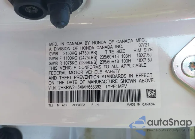 2HKRW2H5XMH663392: 43960560