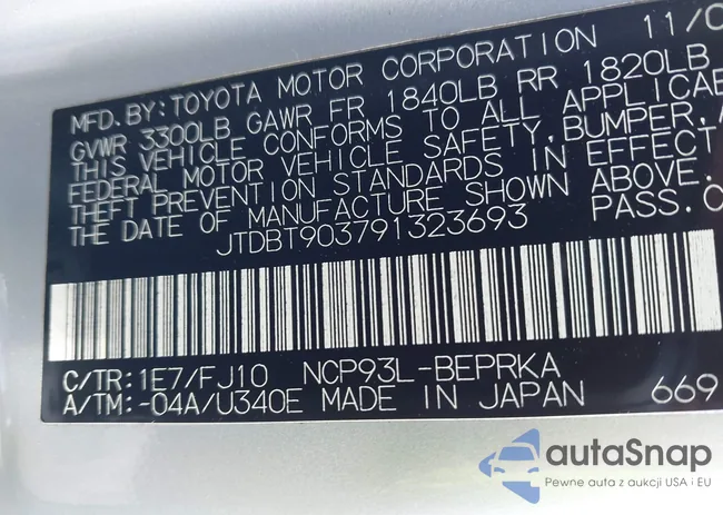 JTDBT903791323693: 43960619