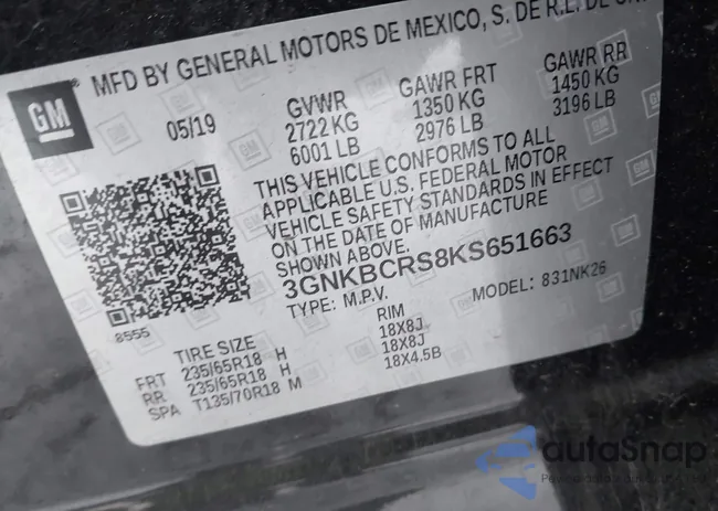 3GNKBCRS8KS651663: 43960623