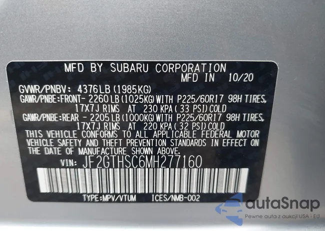 JF2GTHSC6MH277160: 43960625