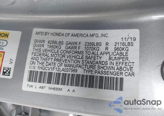 1HGCV1F12LA037569: 43960644