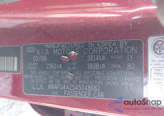 KNAFU4A25A5048682: 43960665