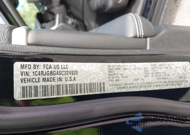 1C4RJGBG4SC324920: 43960726