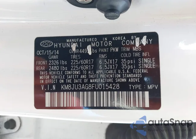 KM8JU3AG8FU015428: 43961752