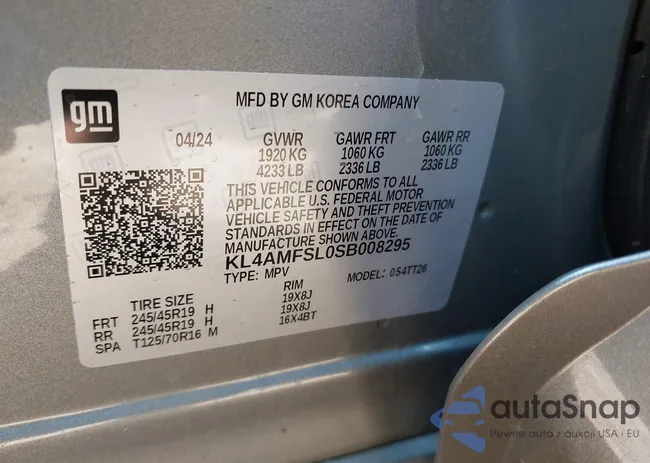 KL4AMFSL0SB008295: 43961765