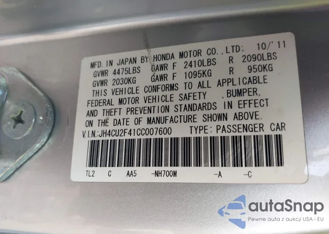 JH4CU2F41CC007600: 43961797