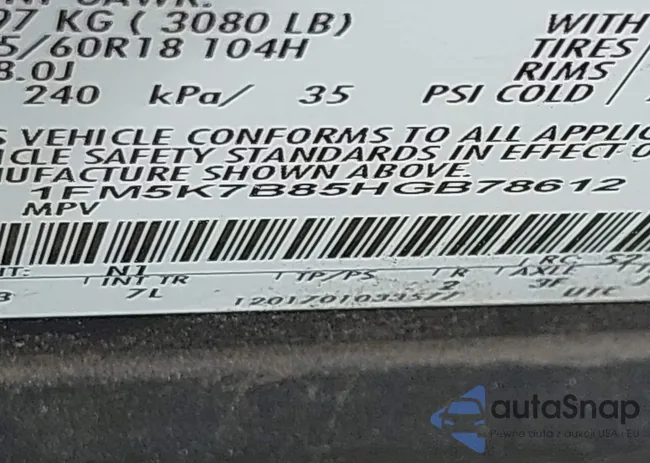 1FM5K7B85HGB78612: 43961852