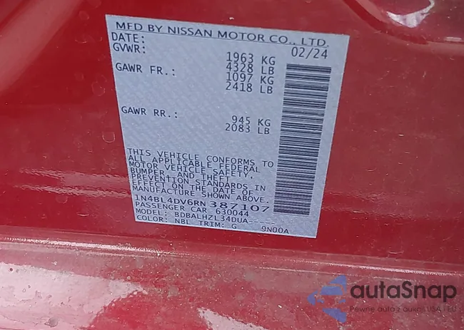 1N4BL4DV6RN387107: 43961872