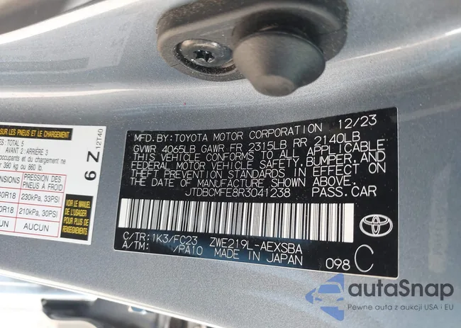 JTDBCMFE8R3041238: 43961927