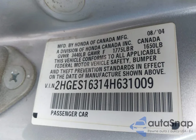 2HGES16314H631009: 43961983