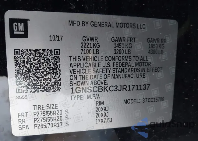 1GNSCBKC3JR171137: 43962016