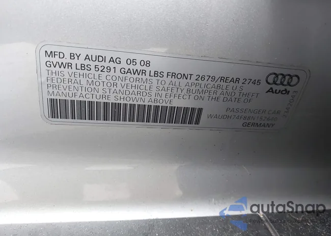 WAUDH74F88N152640: 43962082