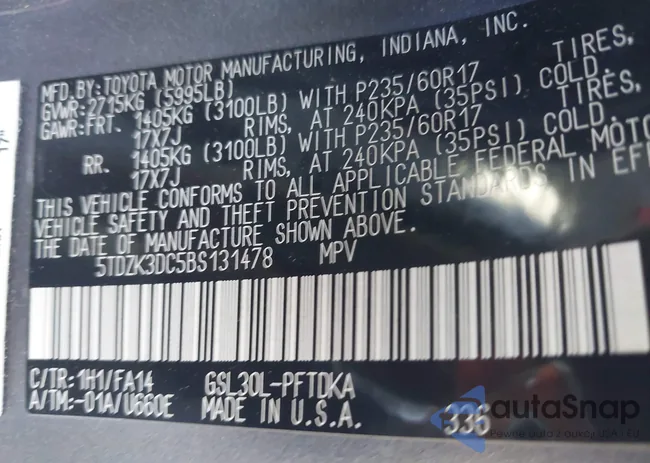 05TDZK3DC5BS13147: 43962110