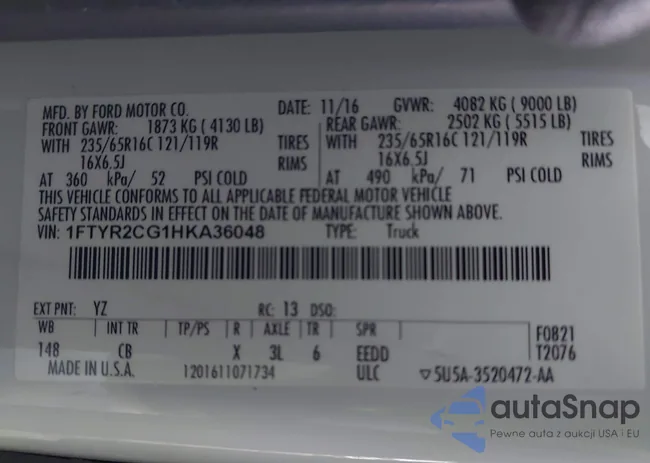 1FTYR2CG1HKA36048: 43961348