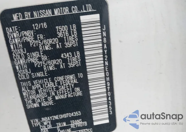 JN8AY2NE0H9704353: 43961453