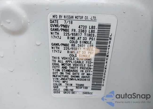 JN8AT2MV4JW350618: 43961491