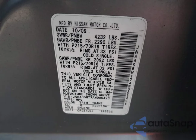 JN8AS5MT7AW009426: 43962782