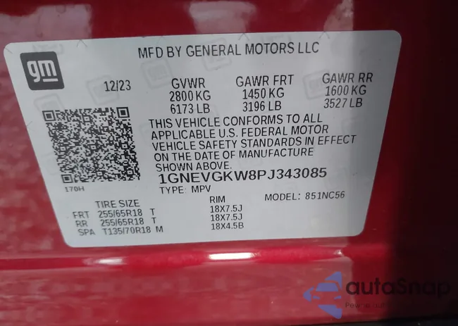 1GNEVGKW8PJ343085: 43962876