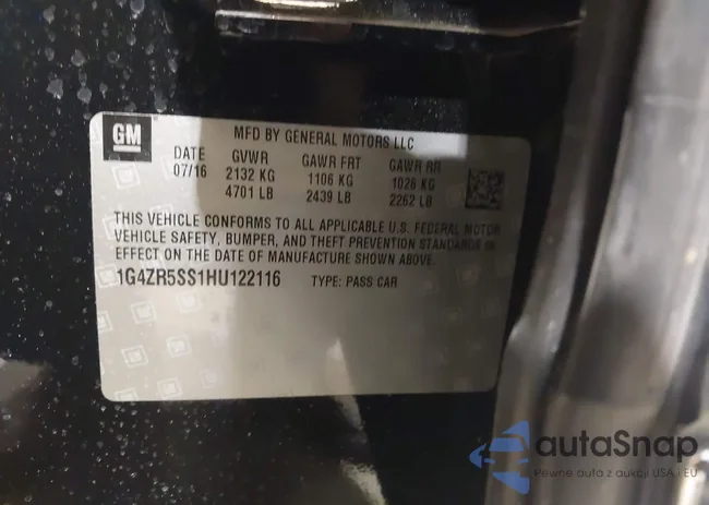 1G4ZR5SS1HU122116: 43963067