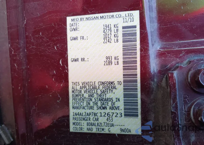 1N4AL2AP7BC126723: 43963120